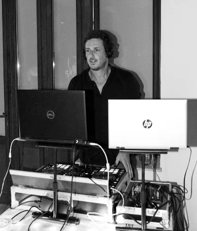 Gilad DJing at a corporate event