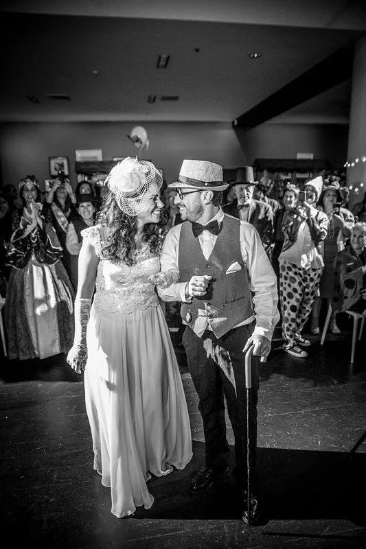Bride and groom sharing their first dance