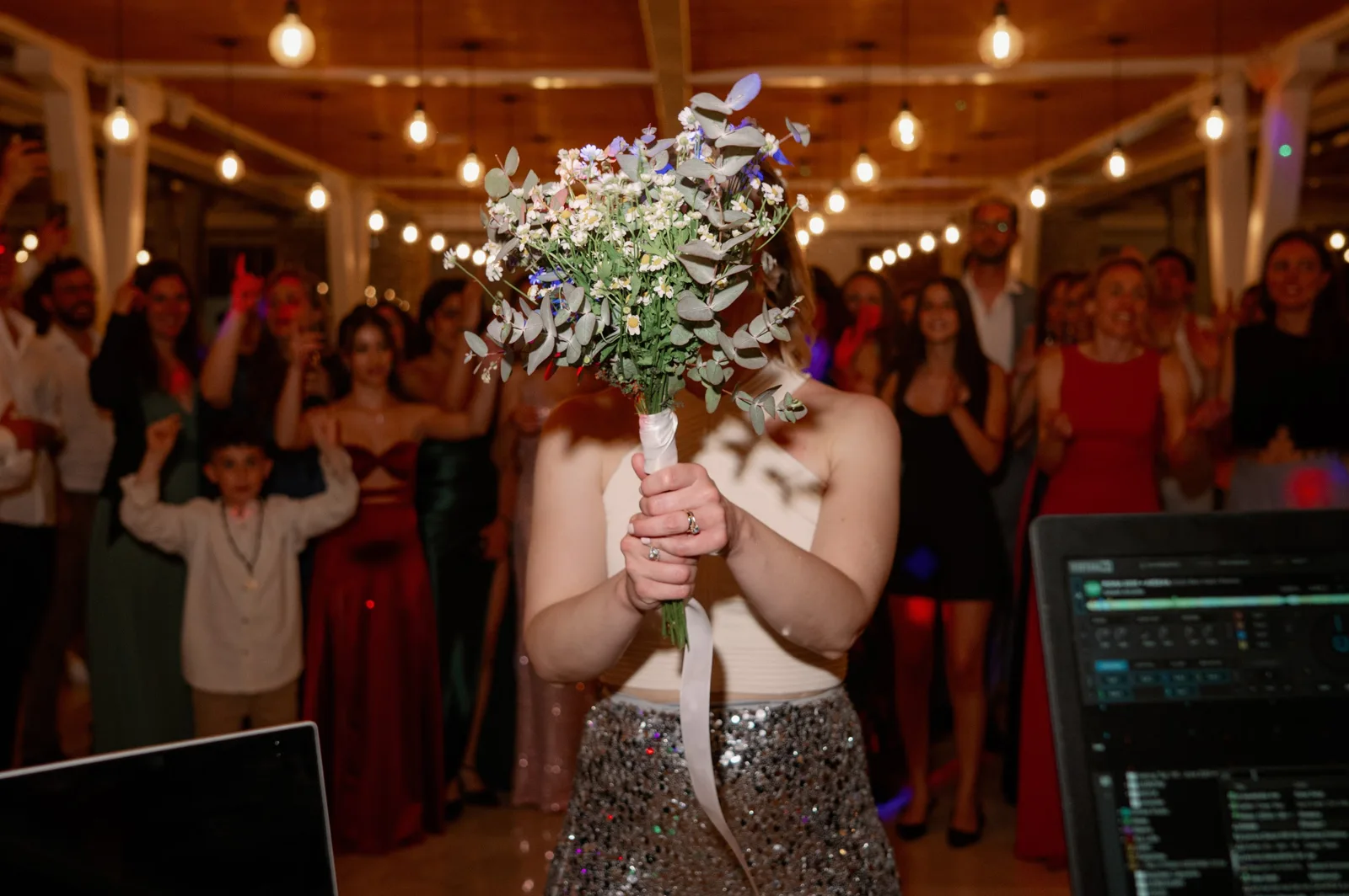 Guests celebrating at a bat mitzvah party